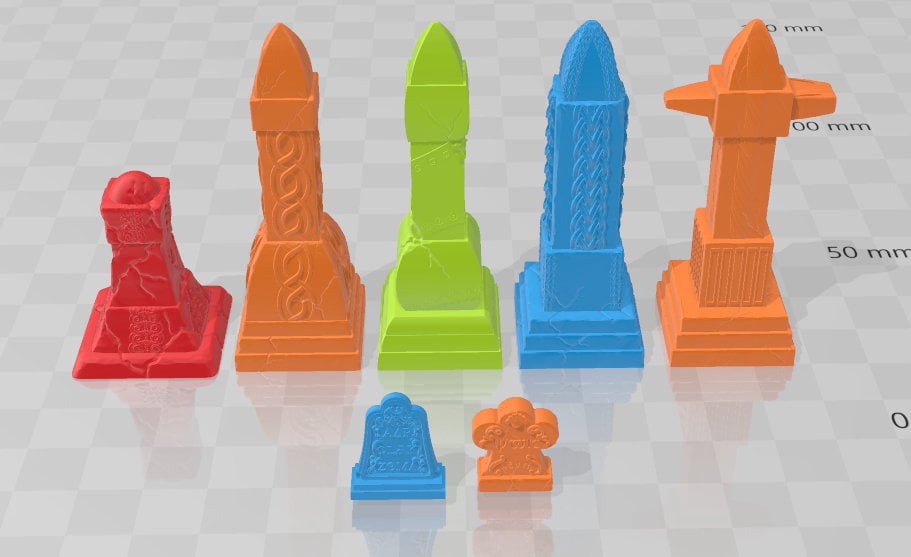 Grave Monument Set - Graveyard Collection - DND - Dungeons & Dragons - RPG - Pathfinder - Tabletop - 28mm