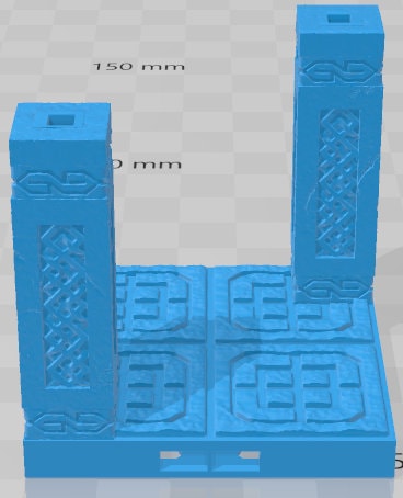 2x2 Pillars - Dwarven Kingdom - Pathfinder - Dungeons & Dragons -RPG- Tabletop-Terrain - 28 mm / 1"- Aether Studios
