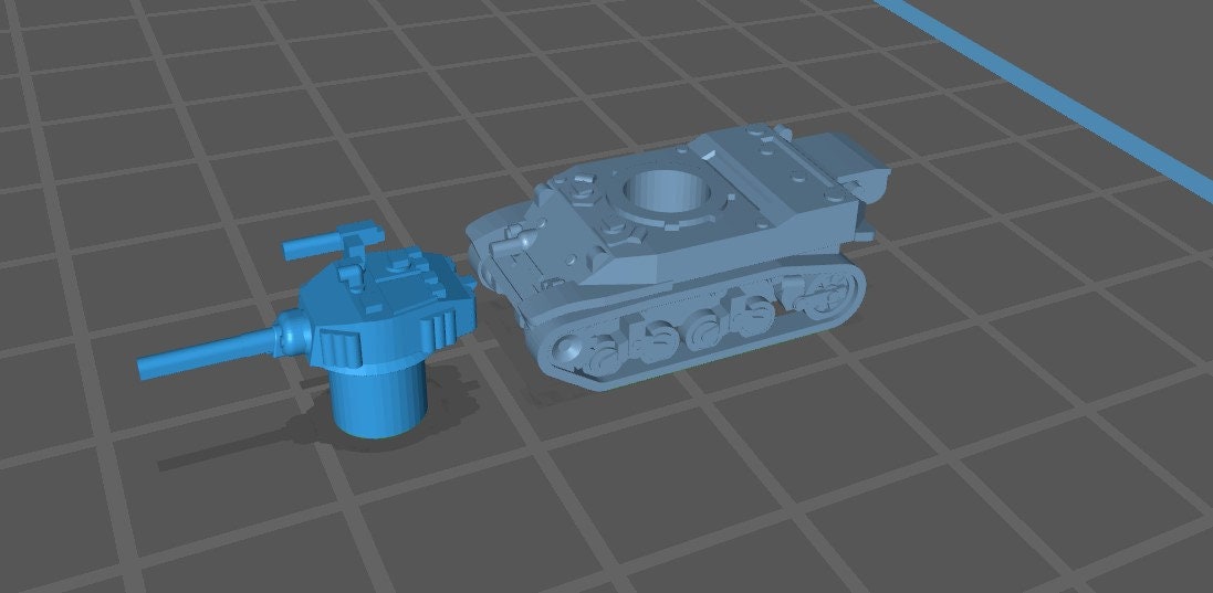 Stuart M5 - M5A1 w/turret - 1:200 scale - UK - Tanks - Armored Vehicle - World Of Tanks - War Game - Wargaming - Axis and Allies