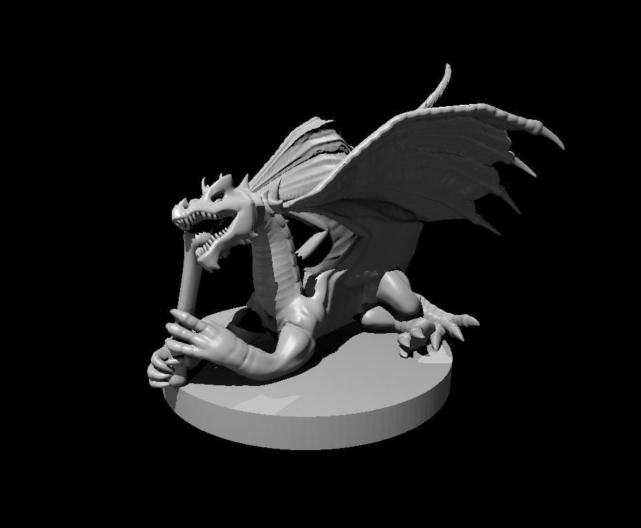 Green Dragon Wyrmling Chromatic Mini - DND - Pathfinder - Dungeons & Dragons - RPG - Tabletop - mz4250- Miniature-28mm-1"Scale