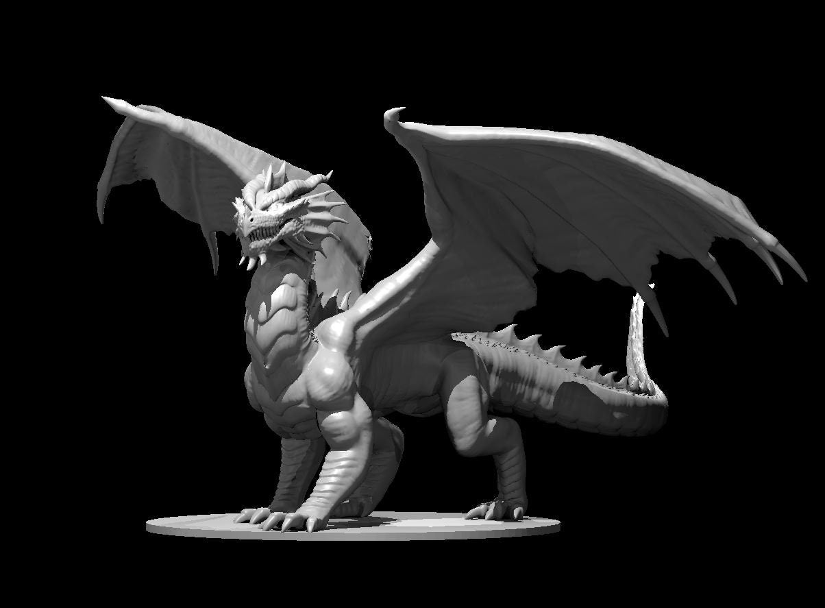 Red Dragon Adult Chromatic Mini - DND - Pathfinder - Dungeons & Dragons - RPG - Tabletop - mz4250- Miniature-28mm-1"Scale