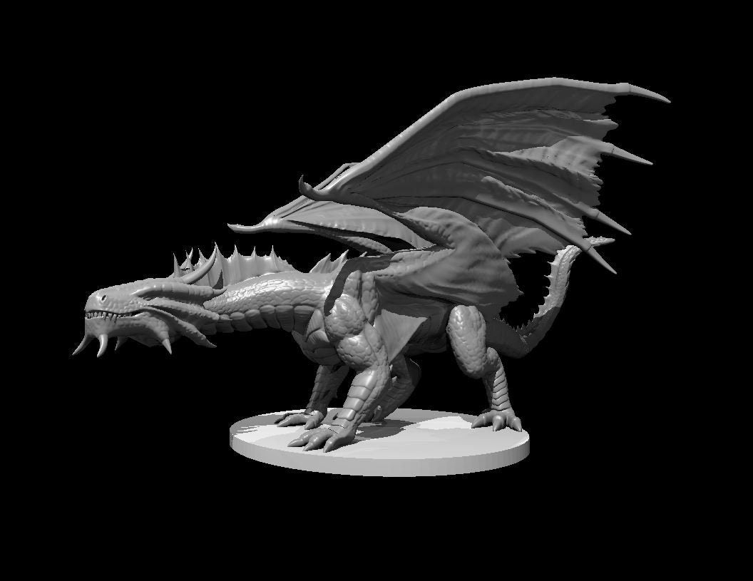 Young Bronze Dragon Metallic Mini - DND - Pathfinder - Dungeons & Dragons - RPG - Tabletop - mz4250- Miniature-28mm-1"Scale
