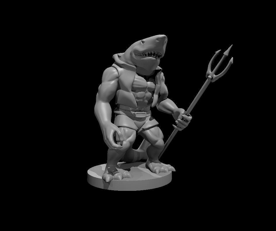 Wereshark Mini - DND - Pathfinder - Dungeons & Dragons - RPG - Tabletop - mz4250- Miniature-28mm-1"Scale
