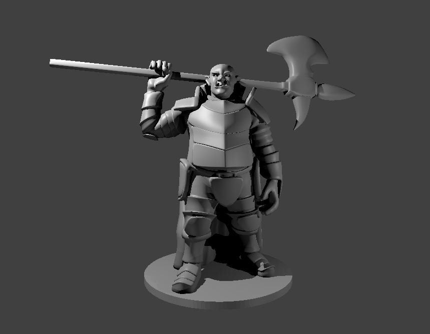 Ogre Mini - DND - Pathfinder - Dungeons & Dragons - RPG - Tabletop - mz4250- Miniature-28mm-1"Scale