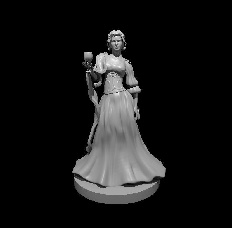 Vampire Spawn Noblewoman Mini - DND - Pathfinder - Dungeons & Dragons - RPG - Tabletop - mz4250- Miniature-28mm-1"Scale