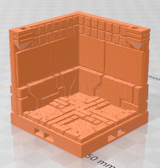 Aztlan Corner And Curve Walls - Pathfinder - Dungeons & Dragons - RPG - Tabletop - Terrain - 28 mm / 1" - - Aether Studios