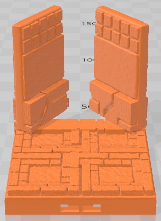 Wall 5 Secret Doors - Aztlan - Pathfinder - Dungeons & Dragons -RPG- Tabletop-Terrain-28 mm / 1"- Aether Studios
