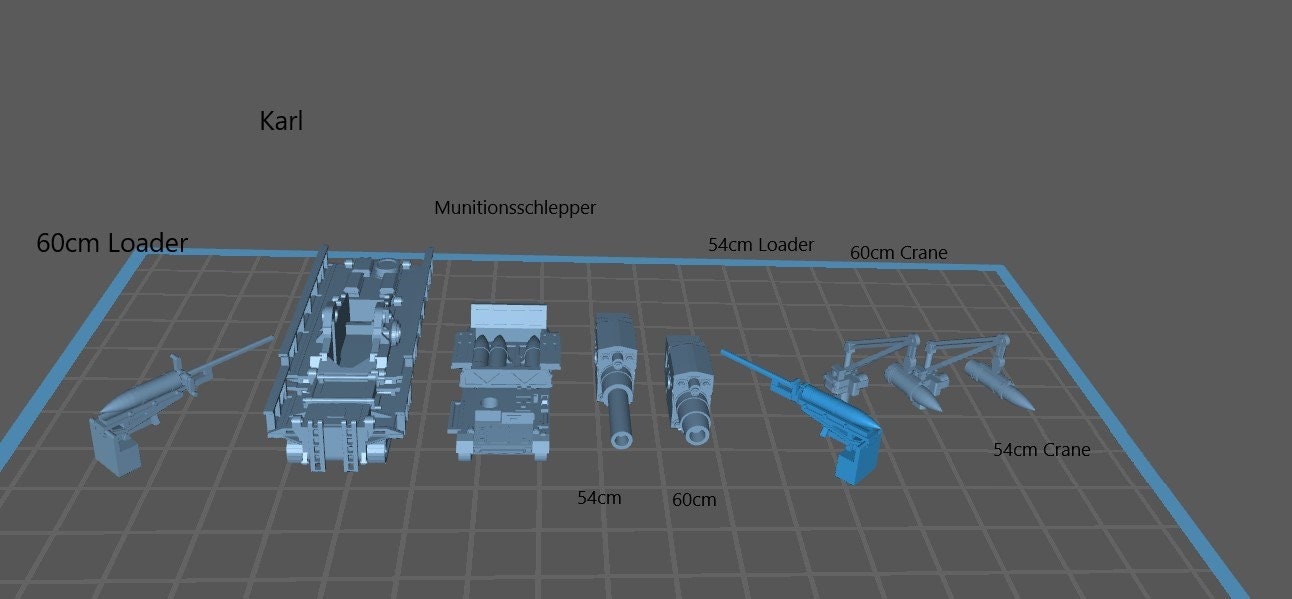 Karl-Gerat - RR Artillery - All pieces included - 1:200 scale - Germany - Tanks - Armored Vehicle - World Of Tanks - War Game - Wargaming