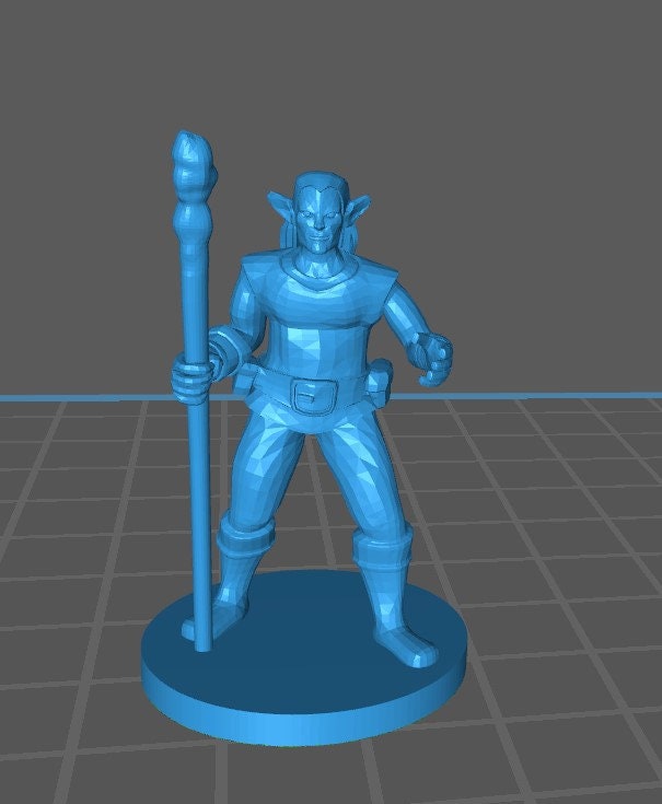 Male Elf Druid Mini - DND - Pathfinder - Dungeons & Dragons - RPG - Tabletop - mz4250- Miniature-28mm-1"Scale