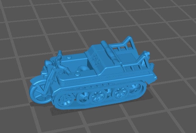 Kettenkrad w/ trailer - 1:100 scale - German - Tanks - Armored Vehicle - World Of Tanks - War Game - Wargaming - Axis and Allies