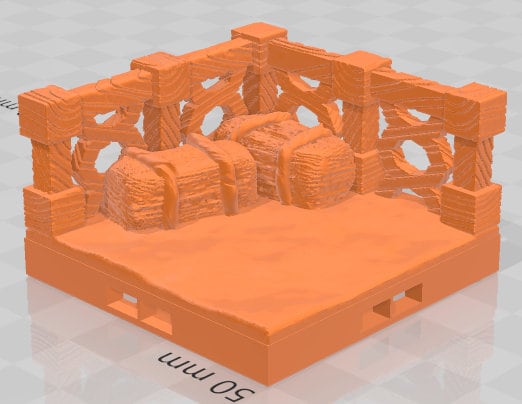 Ponyhorn Stables Farm Fence 2x2 Tiles - Fantasy Village -Pathfinder-Dungeons&Dragons-RPG-Tabletop-Terrain-28mm-AetherStudios