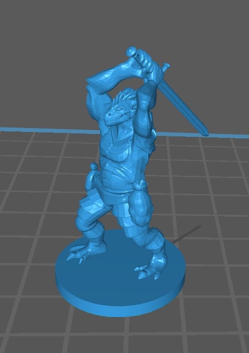 Dragonborn Barbarian Mini - DND - Pathfinder - Dungeons & Dragons - RPG - Tabletop - mz4250- Miniature-28mm-1"Scale