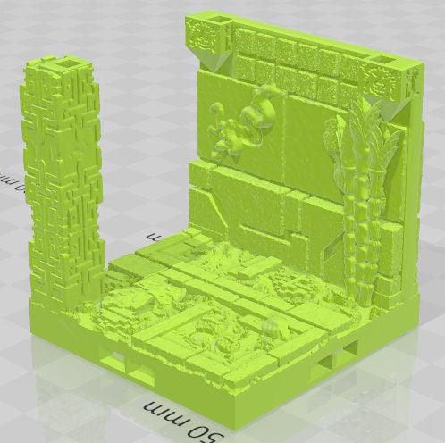 Pillars Set 1 - Aztlan 6 Swamped B - Pathfinder - Dungeons & Dragons -RPG- Tabletop-Terrain - 28 mm / 1"- Aether Studios