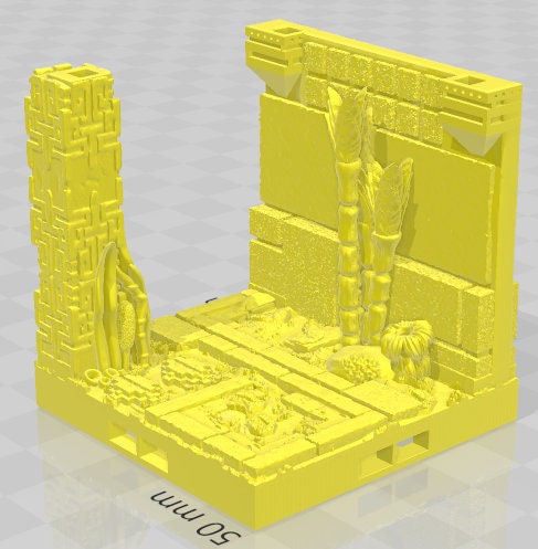 Pillars Set 1 - Aztlan 6 Swamped B - Pathfinder - Dungeons & Dragons -RPG- Tabletop-Terrain - 28 mm / 1"- Aether Studios