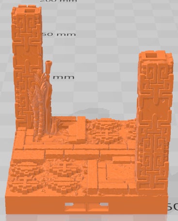 Pillars Set 2 - Aztlan 6 Swamped B - Pathfinder - Dungeons & Dragons -RPG- Tabletop-Terrain - 28 mm / 1"- Aether Studios