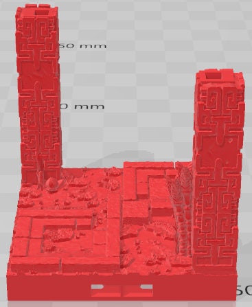 Pillars Set 2 - Aztlan 6 Swamped B - Pathfinder - Dungeons & Dragons -RPG- Tabletop-Terrain - 28 mm / 1"- Aether Studios