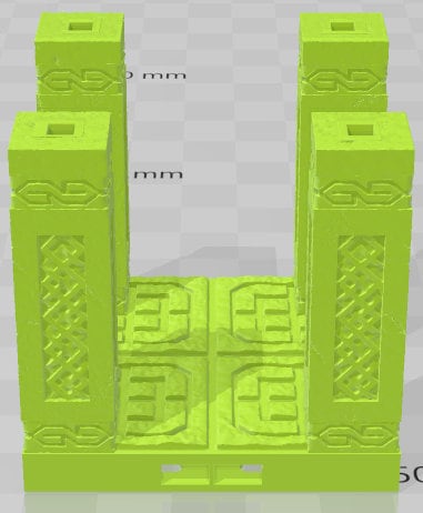 2x2 Pillars - Dwarven Kingdom - Pathfinder - Dungeons & Dragons -RPG- Tabletop-Terrain - 28 mm / 1"- Aether Studios