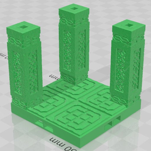 2x2 Pillars - Dwarven Kingdom - Pathfinder - Dungeons & Dragons -RPG- Tabletop-Terrain - 28 mm / 1"- Aether Studios