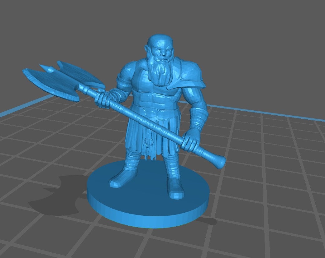 Dwarven Barbarian Mini - DND - Pathfinder - Dungeons & Dragons - RPG - Tabletop - mz4250- Miniature-28mm-1"Scale