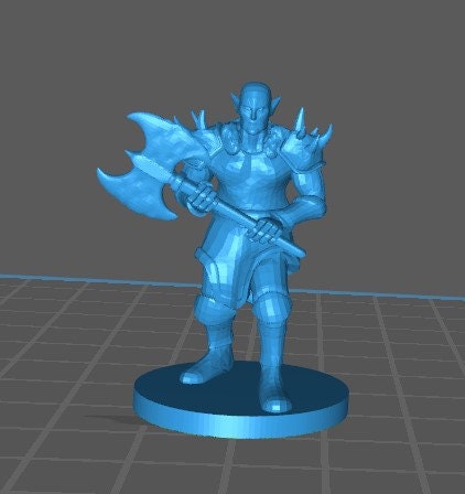 Elf and Half Elf Barbarian Mini - DND - Pathfinder - Dungeons & Dragons - RPG - Tabletop - mz4250- Miniature-28mm-1"Scale