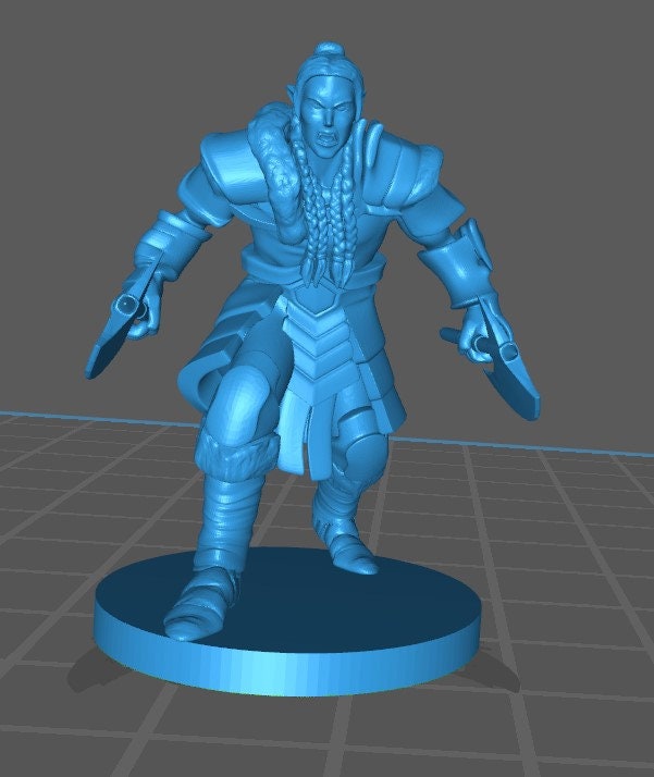 Elf and Half Elf Barbarian Mini - DND - Pathfinder - Dungeons & Dragons - RPG - Tabletop - mz4250- Miniature-28mm-1"Scale