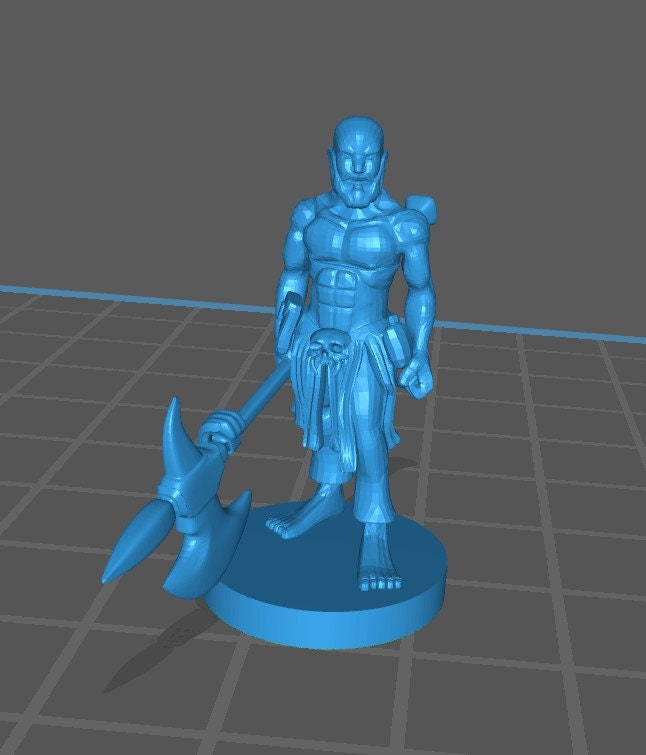 Halfling Barbarian Mini - DND - Pathfinder - Dungeons & Dragons - RPG - Tabletop - mz4250- Miniature-28mm-1"Scale