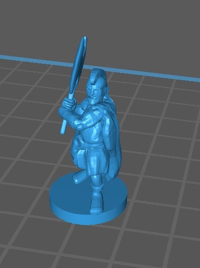 Halfling Barbarian Mini - DND - Pathfinder - Dungeons & Dragons - RPG - Tabletop - mz4250- Miniature-28mm-1"Scale