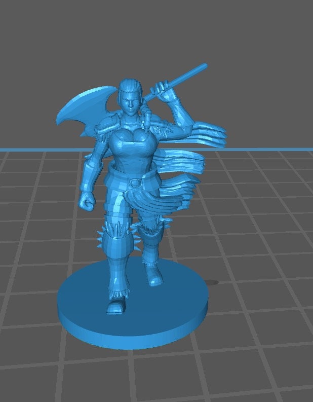 Human Female Barbarian Mini - DND - Pathfinder - Dungeons & Dragons - RPG - Tabletop - mz4250- Miniature-28mm-1"Scale