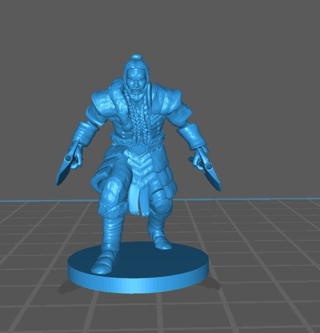 Human Male Barbarian Mini - DND - Pathfinder - Dungeons & Dragons - RPG - Tabletop - mz4250- Miniature-28mm-1"Scale