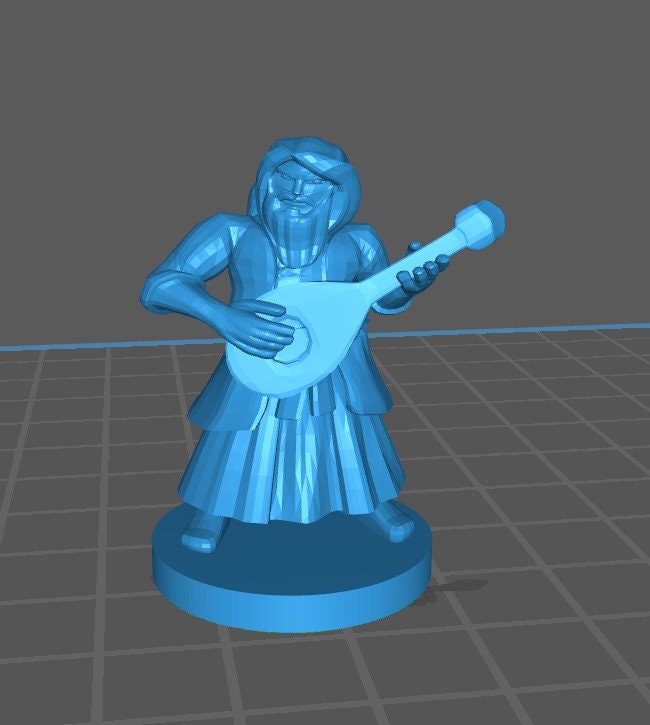Dwarf Bard Mini - DND - Pathfinder - Dungeons & Dragons - RPG - Tabletop - mz4250- Miniature-28mm-1"Scale
