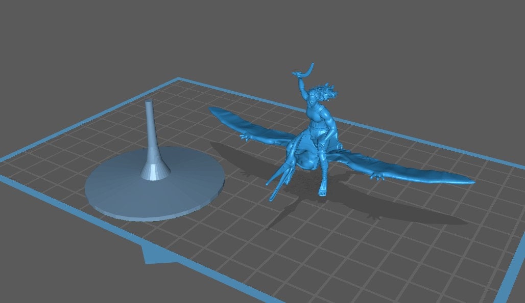 Amazon on a Pteranodon Mini - DND - Pathfinder - Dungeons & Dragons - RPG - Tabletop - mz4250- Miniature-28mm-1"Scale