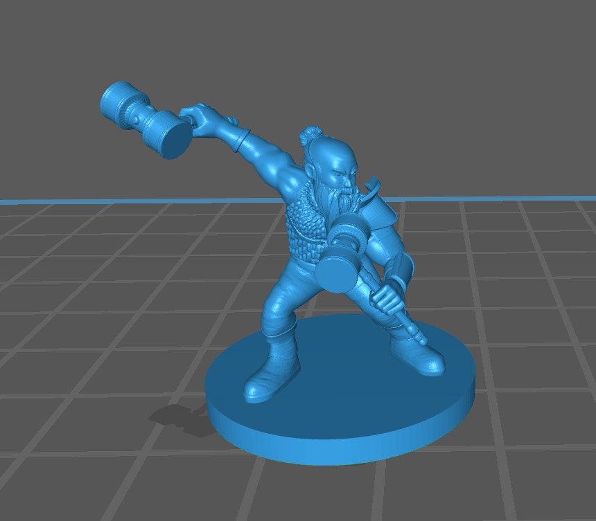 Dwarf Fighter Mini - DND - Pathfinder - Dungeons & Dragons - RPG - Tabletop - mz4250- Miniature-28mm-1"Scale