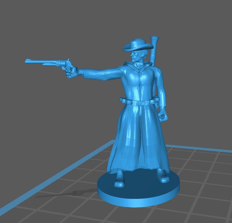 Human Gunslinger Mini - DND - Pathfinder - Dungeons & Dragons - RPG - Tabletop - mz4250- Miniature-28mm-1"Scale