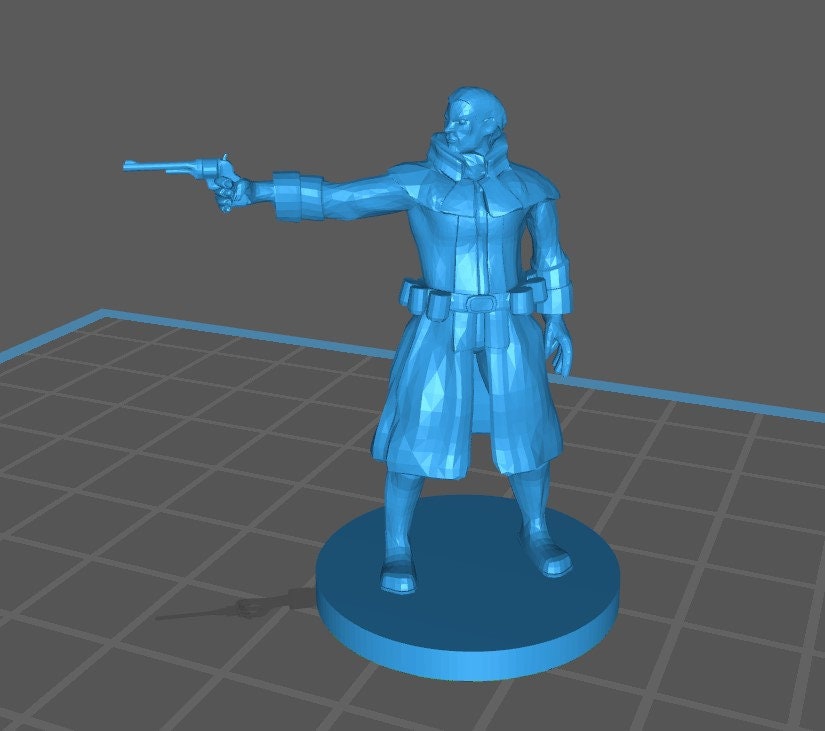 Human Gunslinger Mini - DND - Pathfinder - Dungeons & Dragons - RPG - Tabletop - mz4250- Miniature-28mm-1"Scale