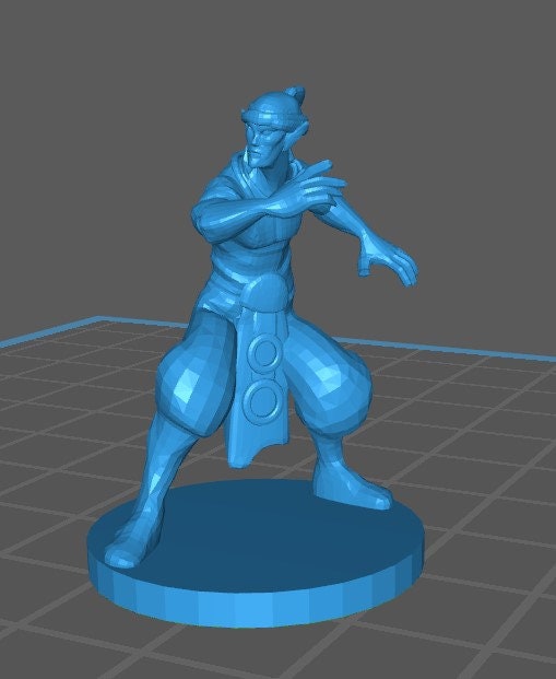 Elf Monk Mini - DND - Pathfinder - Dungeons & Dragons - RPG - Tabletop - mz4250- Miniature-28mm-1"Scale