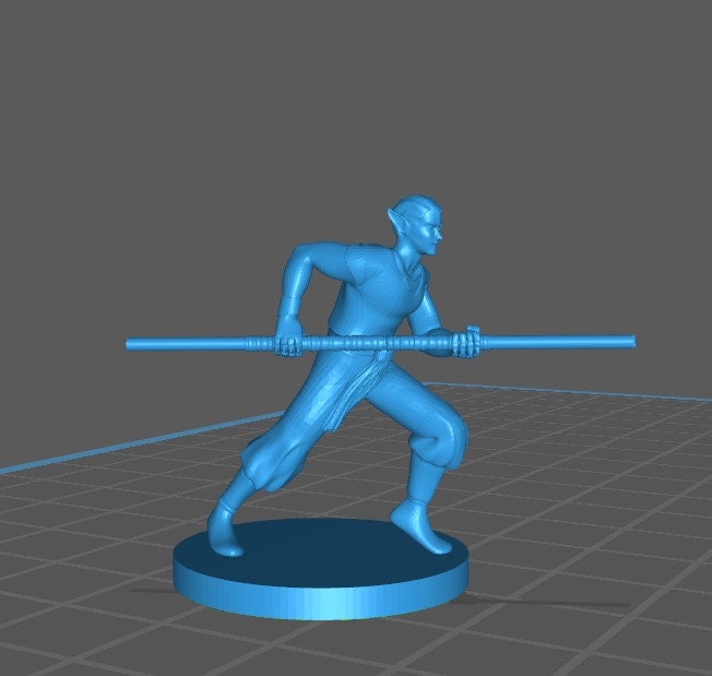 Elf Monk Mini - DND - Pathfinder - Dungeons & Dragons - RPG - Tabletop - mz4250- Miniature-28mm-1"Scale