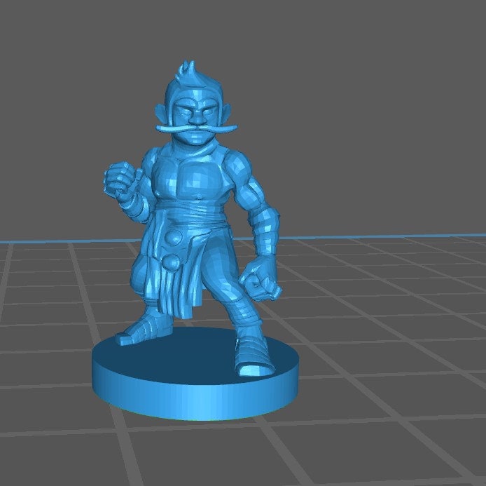 Gnome Monk Mini - DND - Pathfinder - Dungeons & Dragons - RPG - Tabletop - mz4250- Miniature-28mm-1"Scale