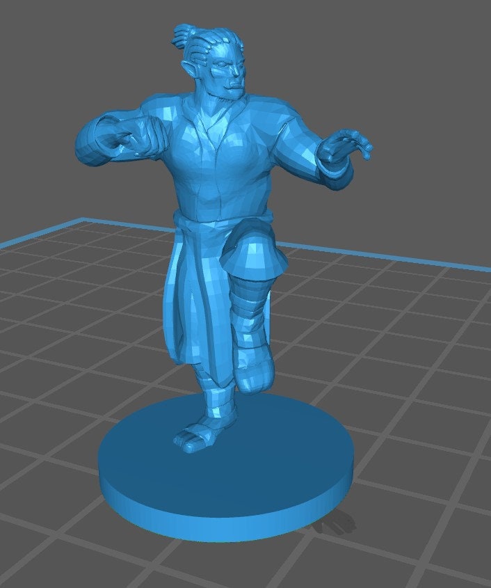 Half Orc Monk Mini - DND - Pathfinder - Dungeons & Dragons - RPG - Tabletop - mz4250- Miniature-28mm-1"Scale