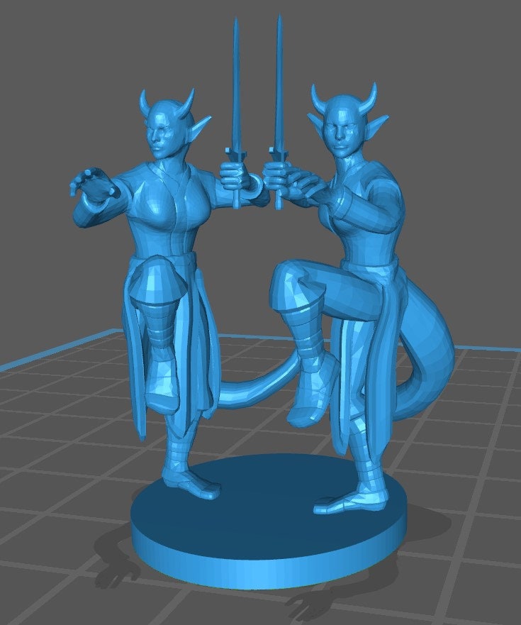 Tiefling Monk Mini - DND - Pathfinder - Dungeons & Dragons - RPG - Tabletop - mz4250- Miniature-28mm-1"Scale