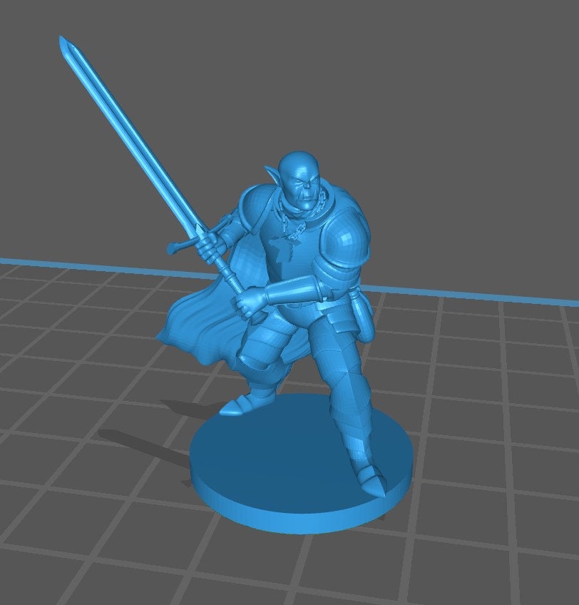 Half Orc Paladin - DND - Pathfinder - Dungeons & Dragons - RPG - Tabletop - mz4250- Miniature-28mm-1"Scale