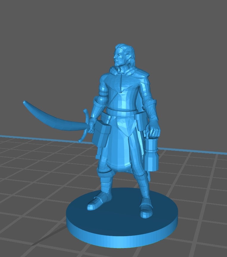 Elf Ranger Mini - DND - Pathfinder - Dungeons & Dragons - RPG - Tabletop - mz4250- Miniature - 28 mm - 1" Scale