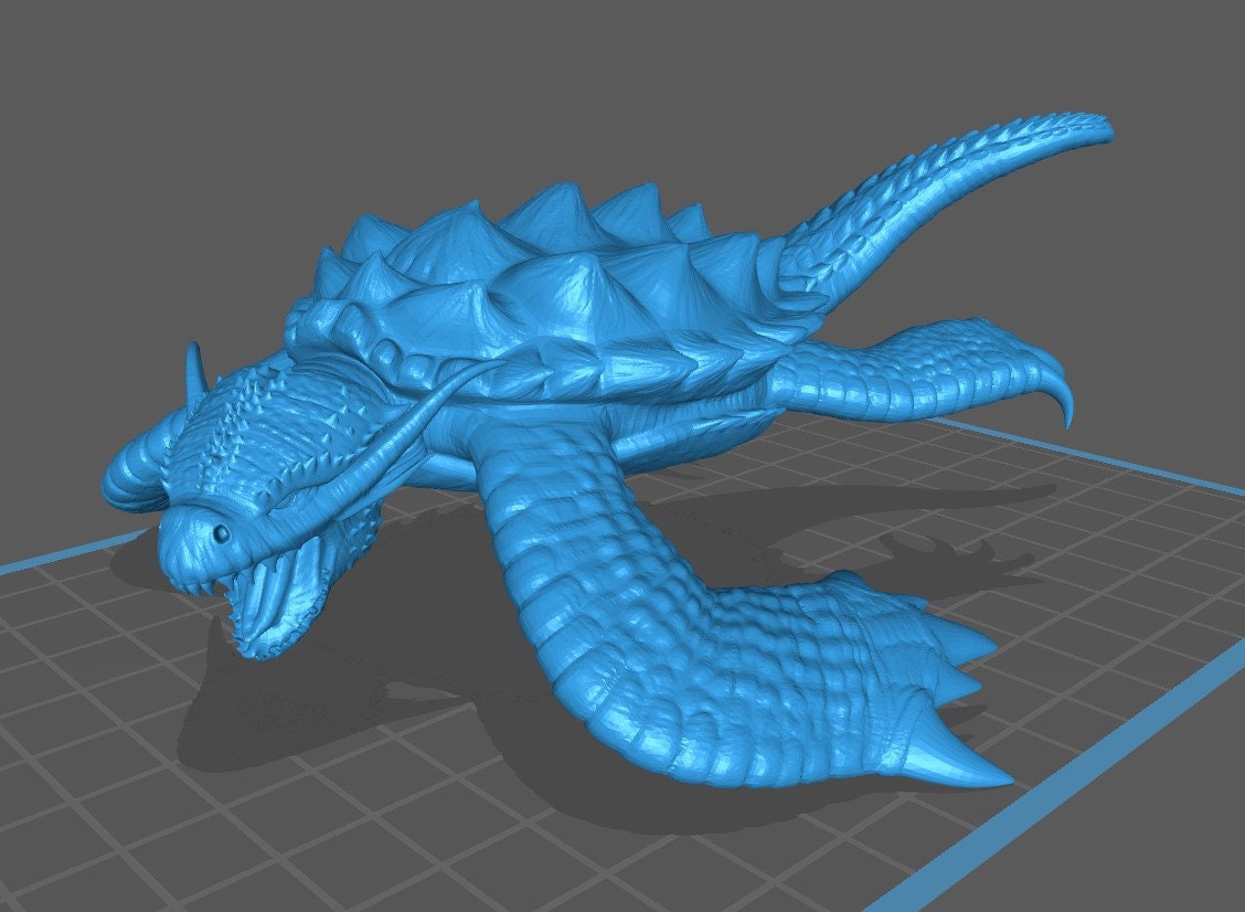 Dragon Turtle Mini - DND - Pathfinder - Dungeons & Dragons - RPG - Tabletop - mz4250- Miniature-28mm-1"Scale