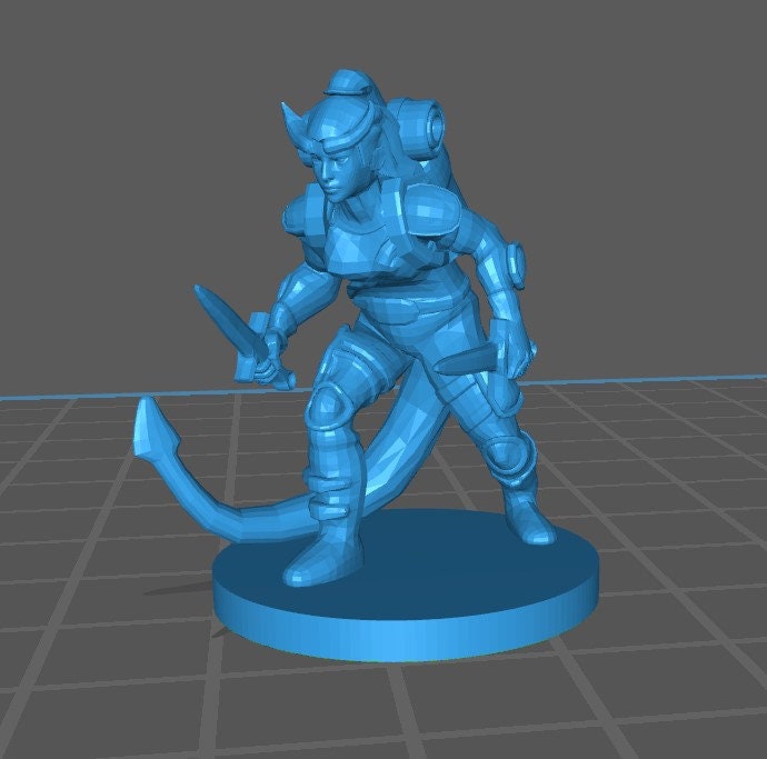 Tiefling Rogue Mini - DND - Pathfinder - Dungeons & Dragons - RPG - Tabletop - mz4250- Miniature-28mm-1"Scale