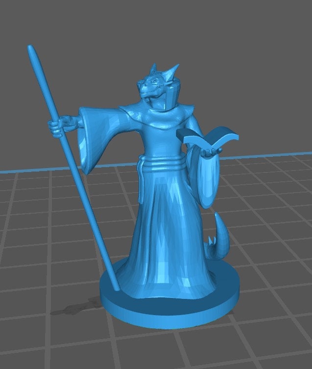 Dragonborn Wizard Mini - DND - Pathfinder - Dungeons & Dragons - RPG - Tabletop - mz4250- Miniature-28mm-1"Scale