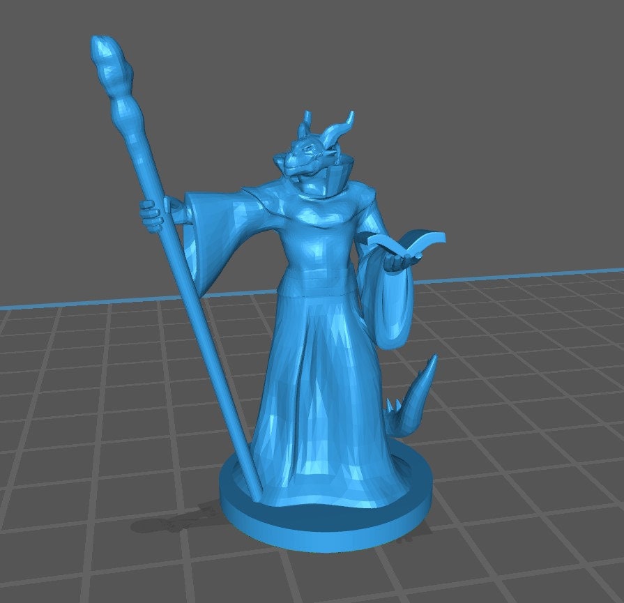 Dragonborn Wizard Mini - DND - Pathfinder - Dungeons & Dragons - RPG - Tabletop - mz4250- Miniature-28mm-1"Scale