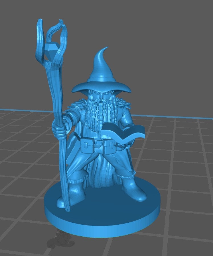 Dwarf Wizard Mini - DND - Pathfinder - Dungeons & Dragons - RPG - Tabletop - mz4250- Miniature-28mm-1"Scale