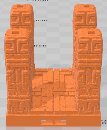 Pillars Style 4 Set 1 - Aztlan 2 Reforged - Pathfinder - Dungeons & Dragons -RPG- Tabletop-Terrain-28 mm / 1"- Aether Studios