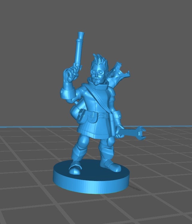 Gnome Artificer Mini - DND - Pathfinder - Dungeons & Dragons - RPG - Tabletop - mz4250- Miniature-28mm-1"Scale