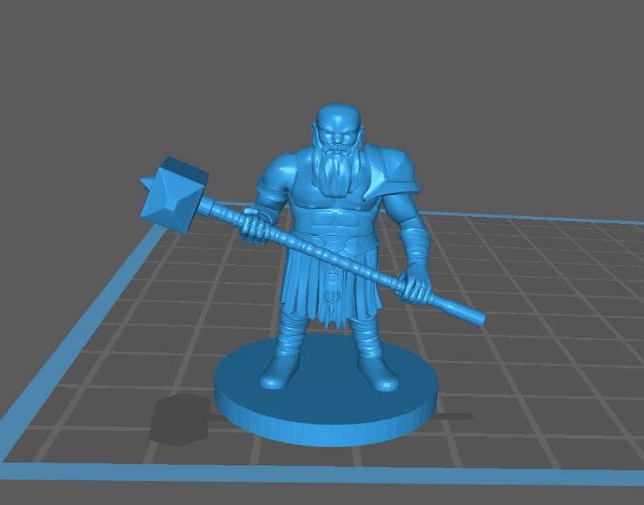 Dwarven Barbarian Mini - DND - Pathfinder - Dungeons & Dragons - RPG - Tabletop - mz4250- Miniature-28mm-1"Scale