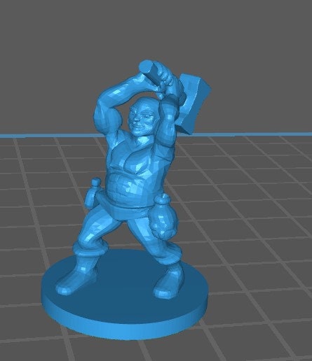 Dwarven Barbarian Mini - DND - Pathfinder - Dungeons & Dragons - RPG - Tabletop - mz4250- Miniature-28mm-1"Scale